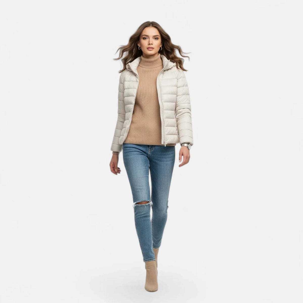 Agnes | Women's Lightweight Hooded Puffer Jacket with Zip Pockets