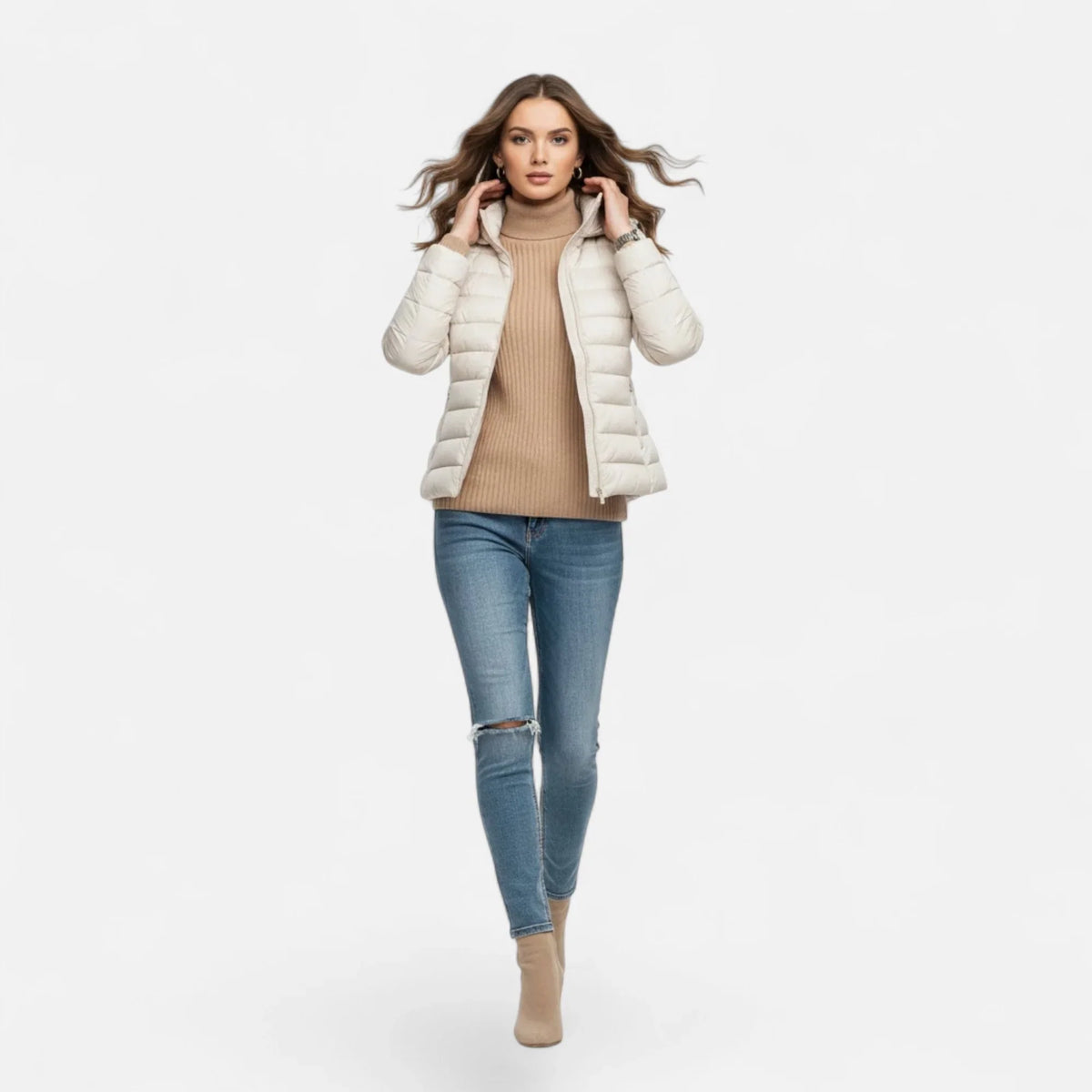Agnes | Women's Lightweight Hooded Puffer Jacket with Zip Pockets
