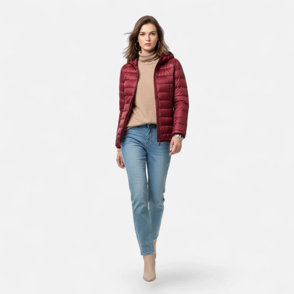 Agnes | Women's Lightweight Hooded Puffer Jacket with Zip Pockets