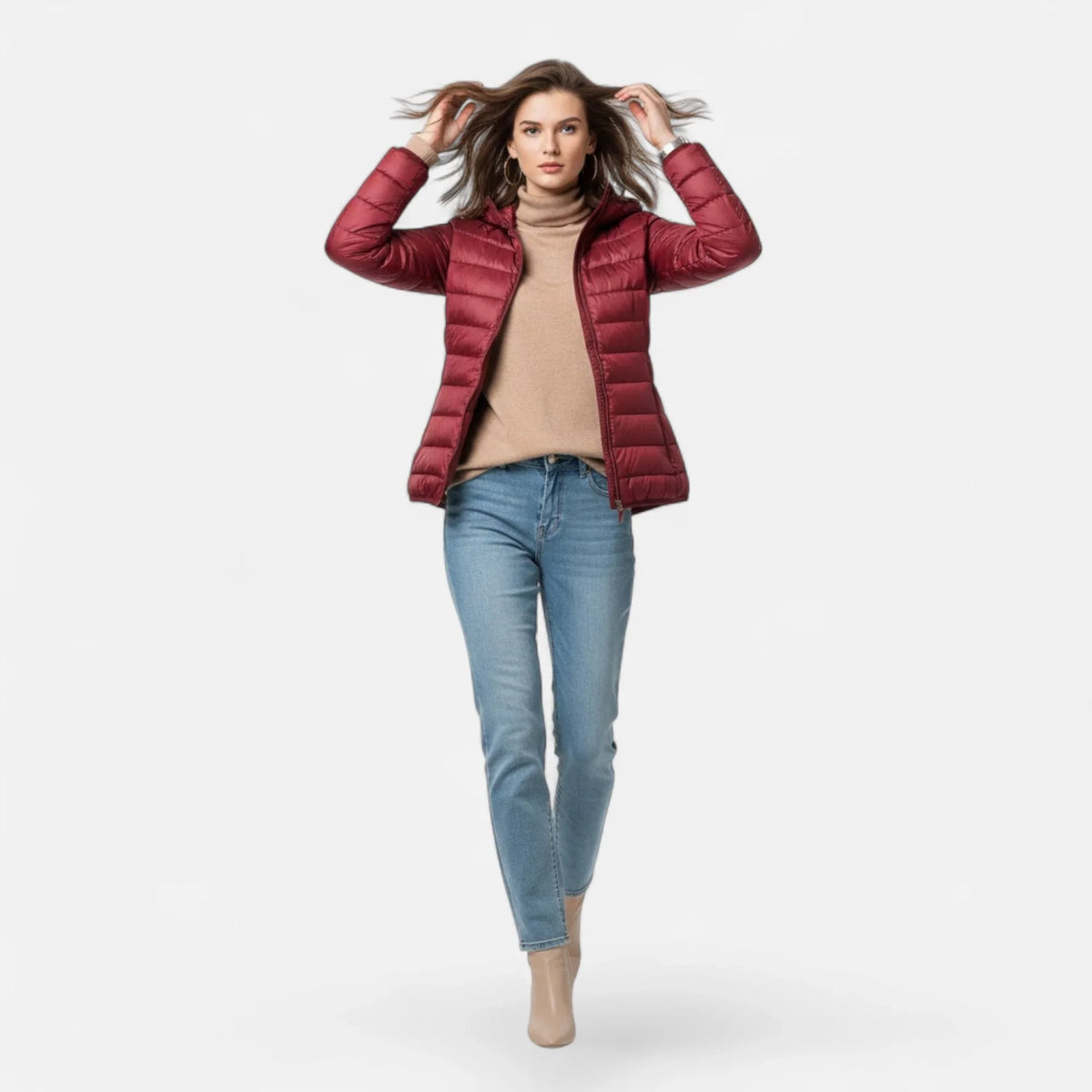 Agnes | Women's Lightweight Hooded Puffer Jacket with Zip Pockets