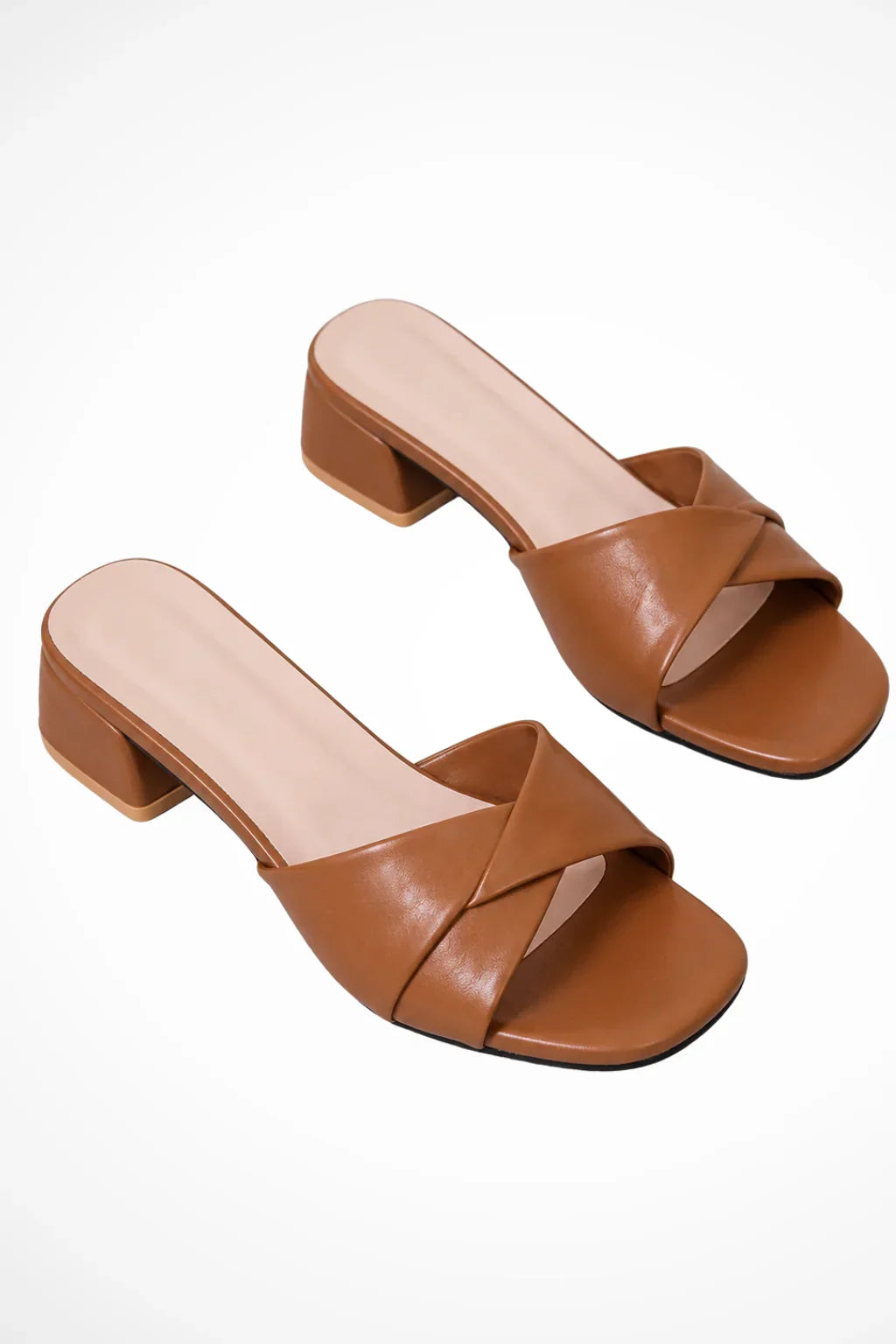 Agnes | Women's Orthopedic Slip On Block Heel Sandals with Cross Strap