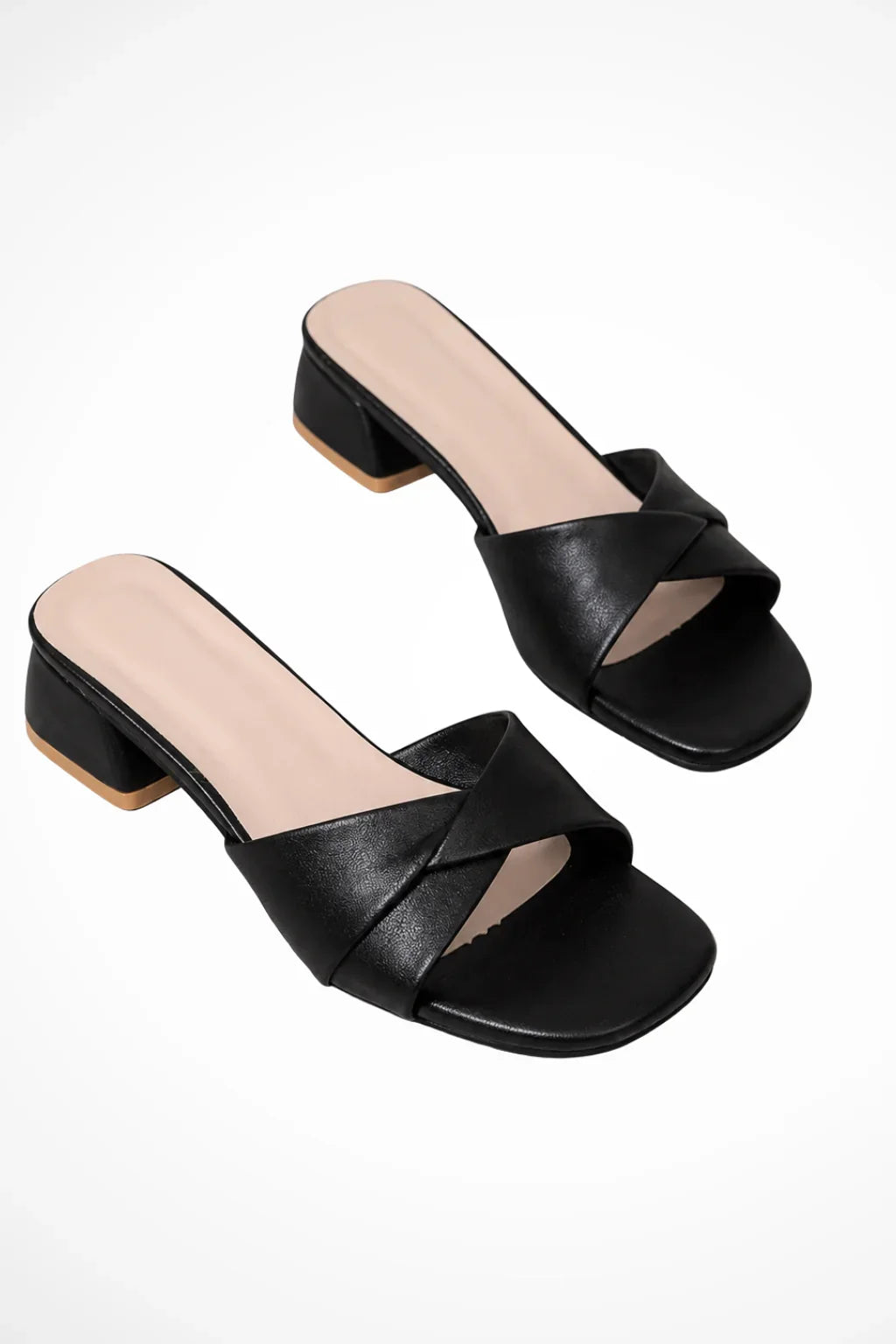 Agnes | Women's Orthopedic Slip On Block Heel Sandals with Cross Strap