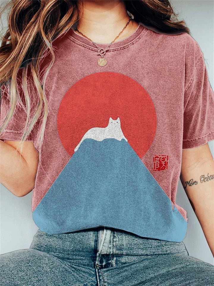 Agnes | Women's Summer Graphic Print T-Shirt Blouse with Short Sleeves
