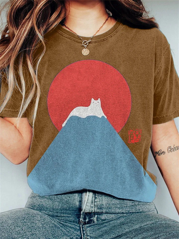 Agnes | Women's Summer Graphic Print T-Shirt Blouse with Short Sleeves