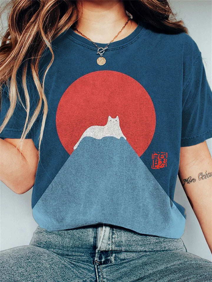 Agnes | Women's Summer Graphic Print T-Shirt Blouse with Short Sleeves