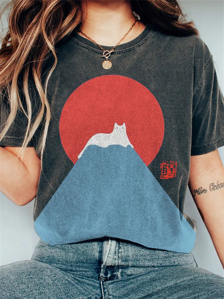 Agnes | Women's Summer Graphic Print T-Shirt Blouse with Short Sleeves