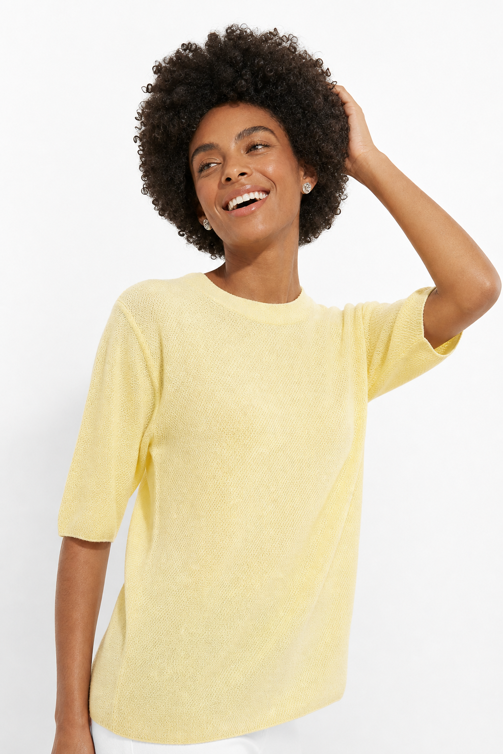 Tullia Seamless Crew Neck Knit Pullover