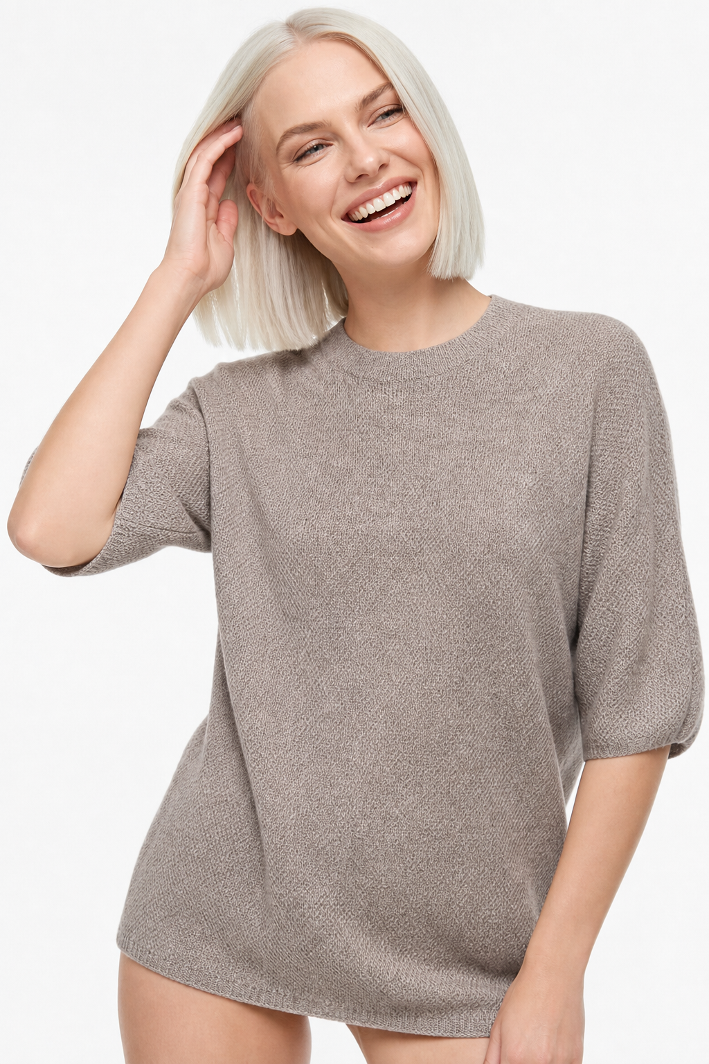 Tullia Seamless Crew Neck Knit Pullover