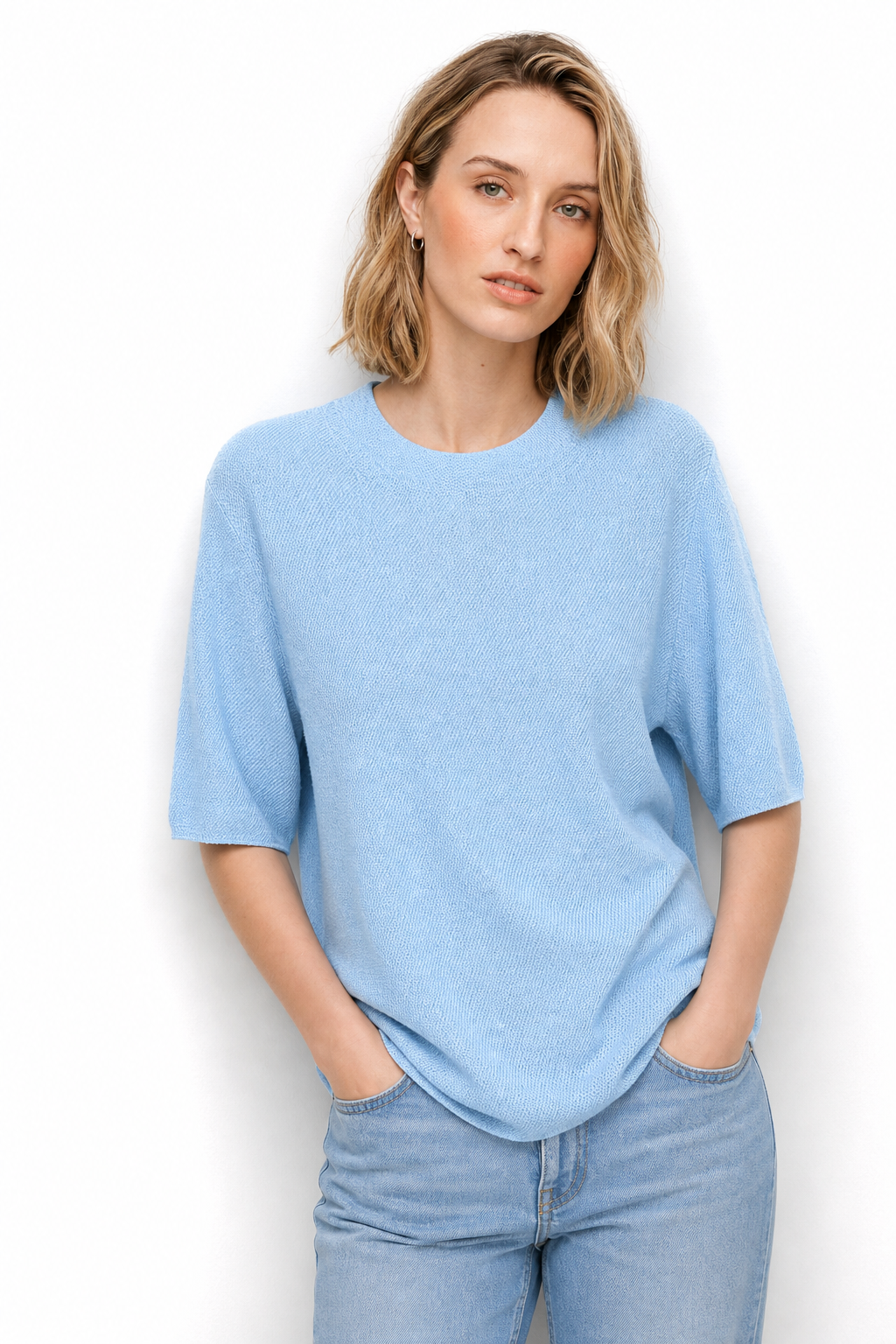 Tullia Seamless Crew Neck Knit Pullover