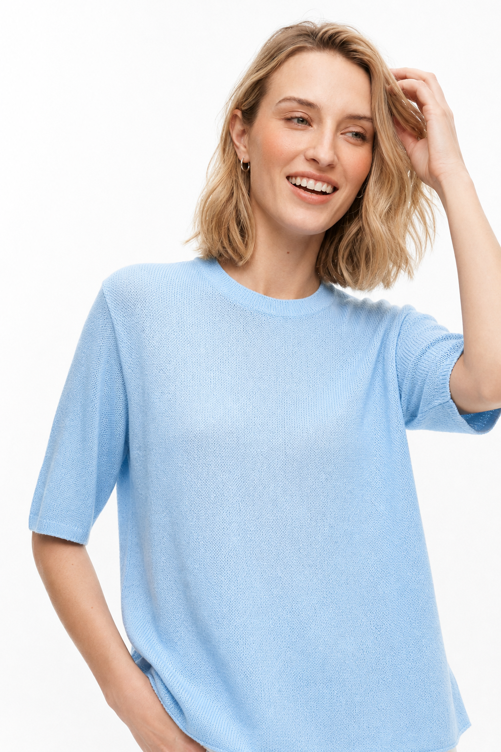 Tullia Seamless Crew Neck Knit Pullover