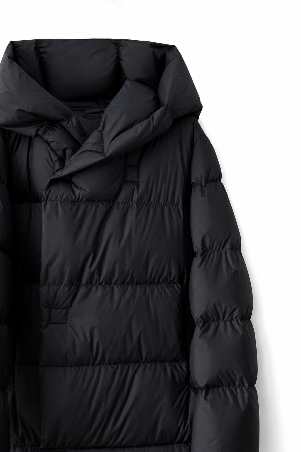 Autumn | Womens Long Down Parka with Hood | Duck Down Fill, Long Cut, Hidden Front Closure | Coffee, Black, White S-L