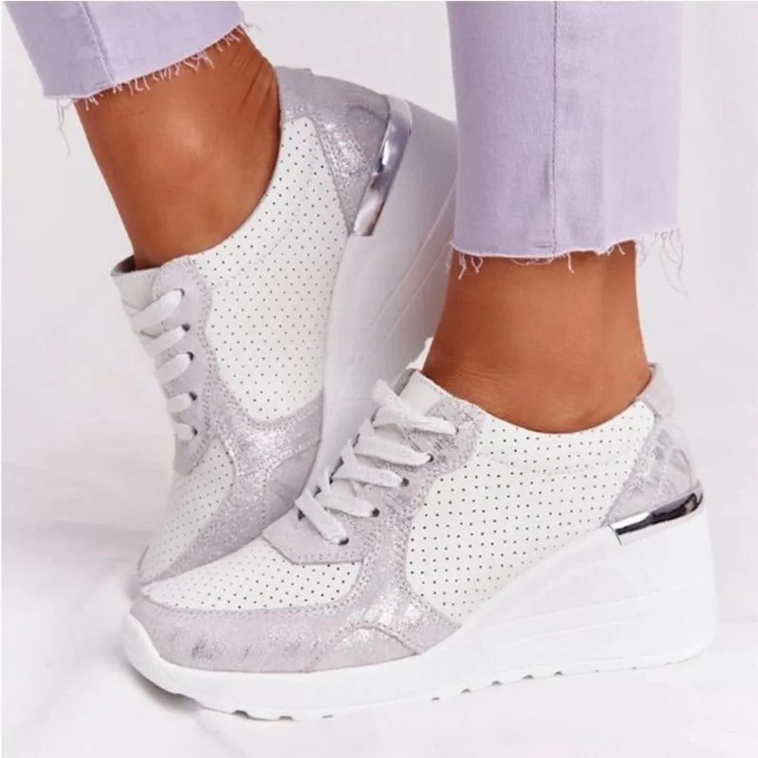 Alana | Lace-Up Perforated Sneakers for Women