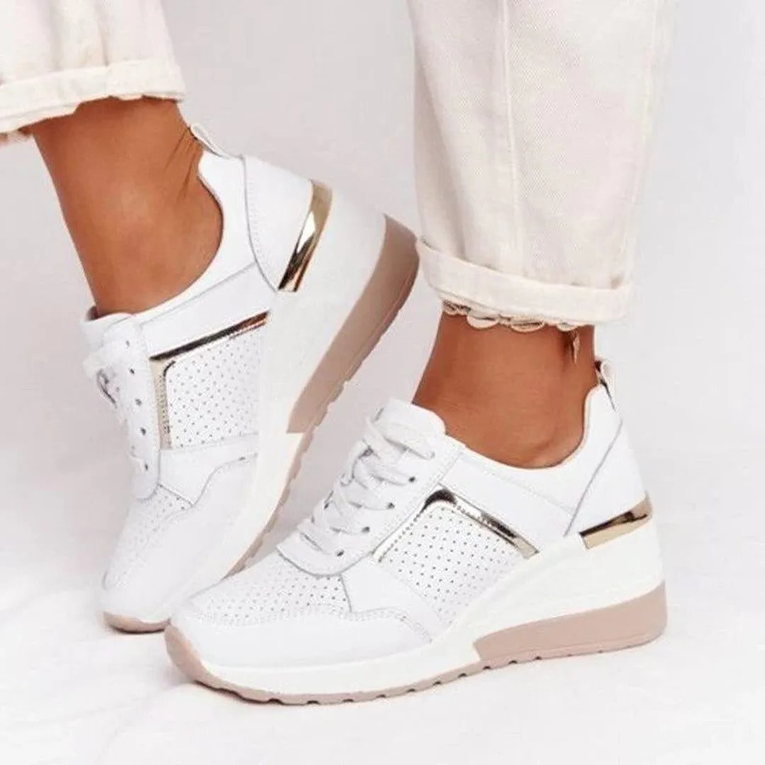 Alana | Lace-Up Perforated Sneakers for Women