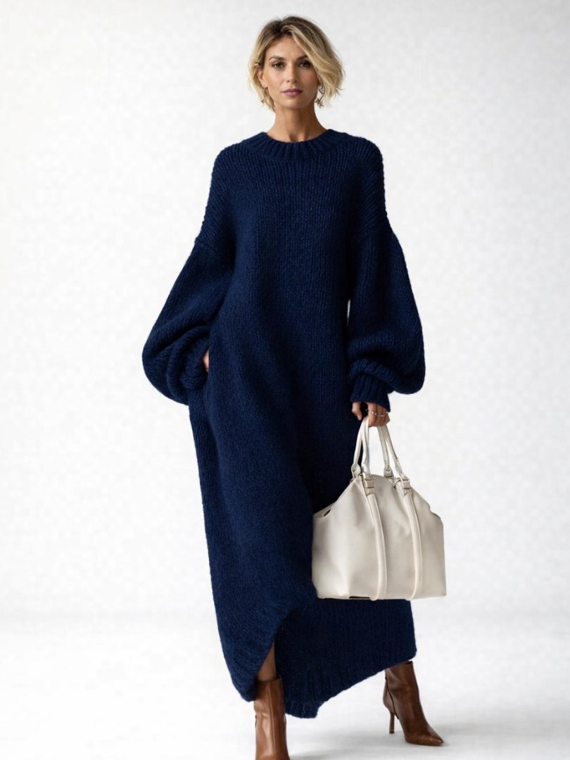 Alianna | Oversized Chunky Knit Maxi Sweater Dress for Women