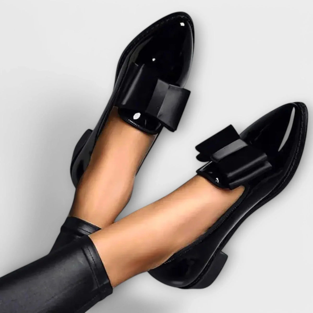 Alice | Women's Slip On Pointed Toe Bow Loafer Shoes with Slip On Closure