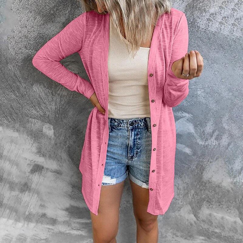 Women's Everyday Knit Cardigan – Lightweight Button Front Cardigan