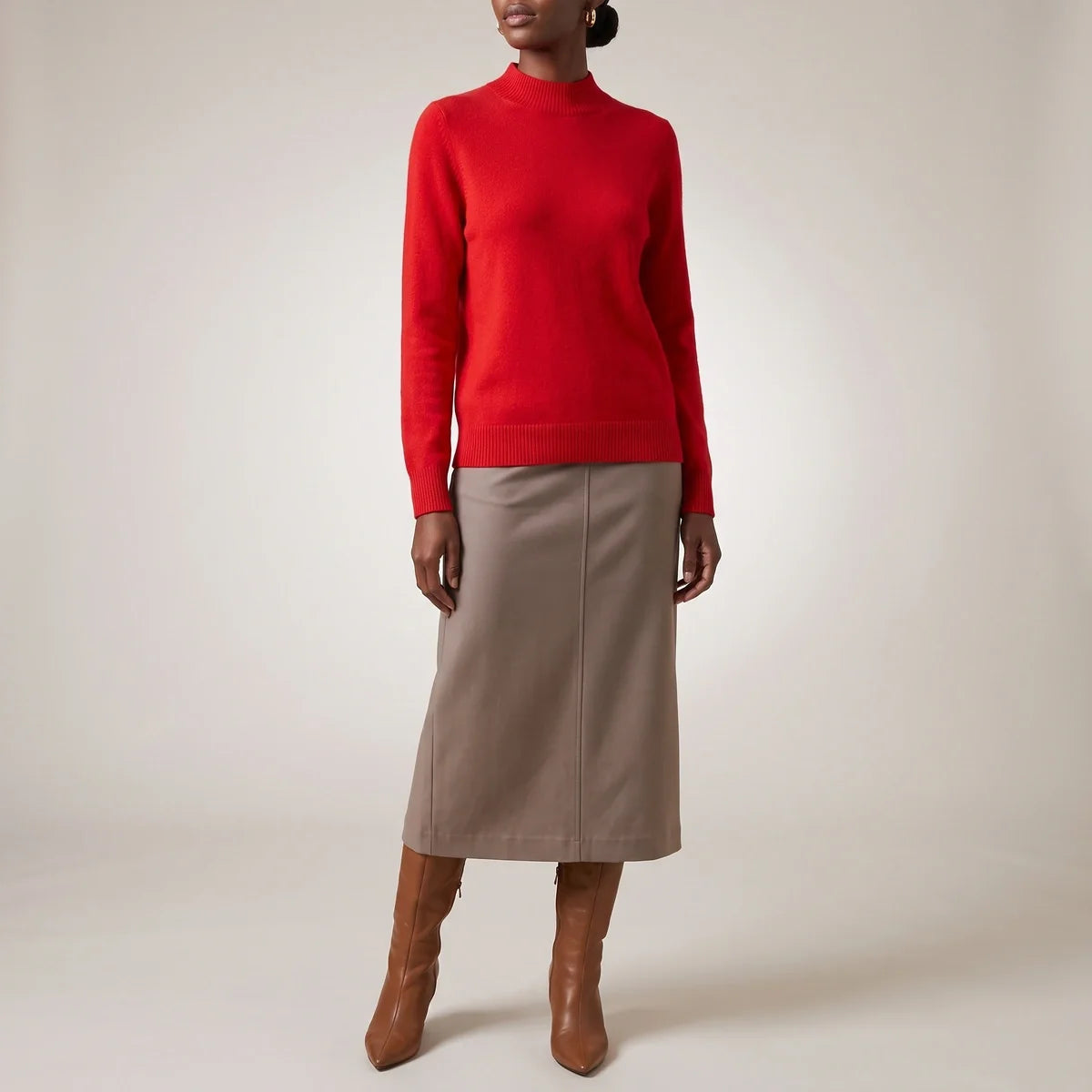 Alma Cashmere Mock Neck Sweater