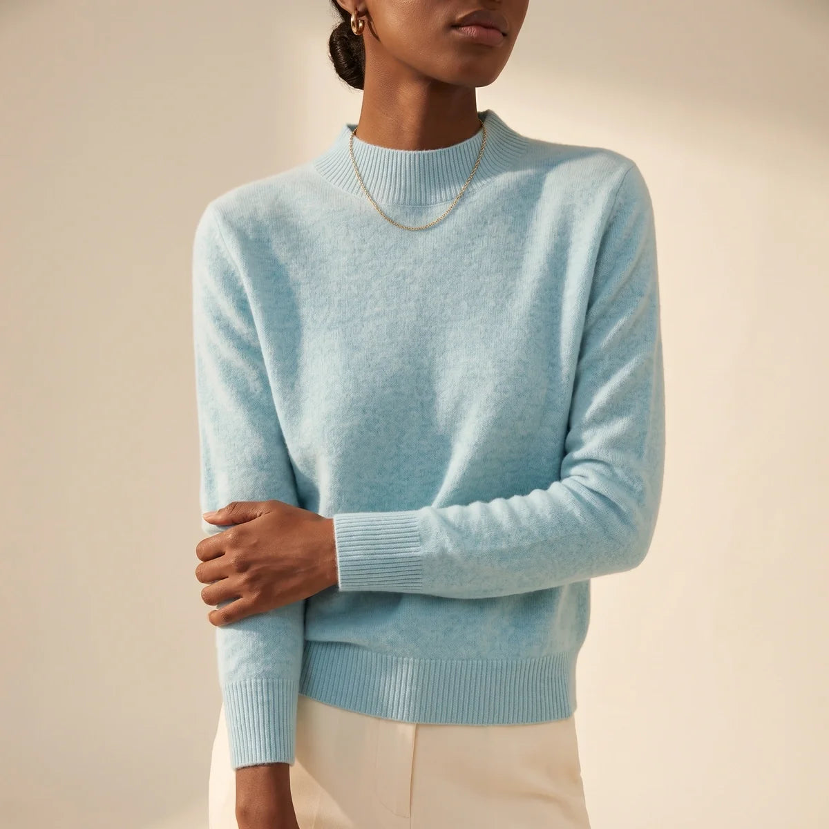 Alma Cashmere Mock Neck Sweater