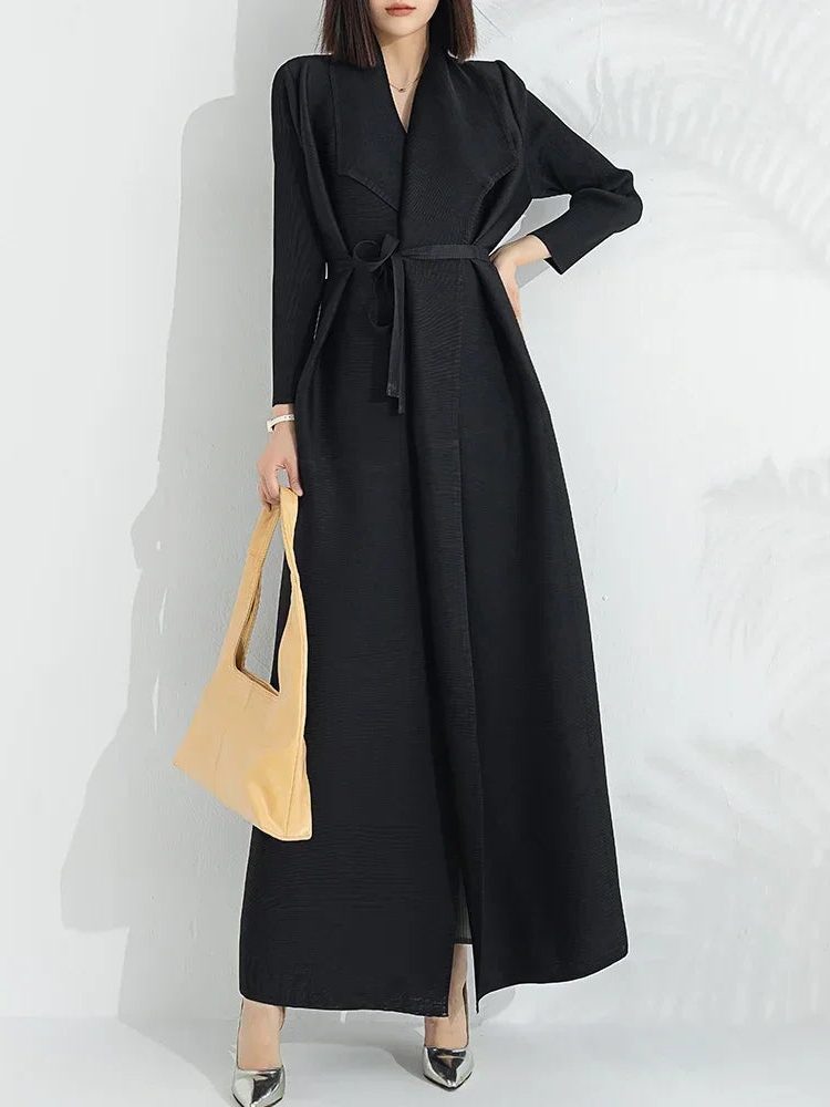 Anaelle | A-Line Wrap Maxi Dress with Long Sleeves for Women