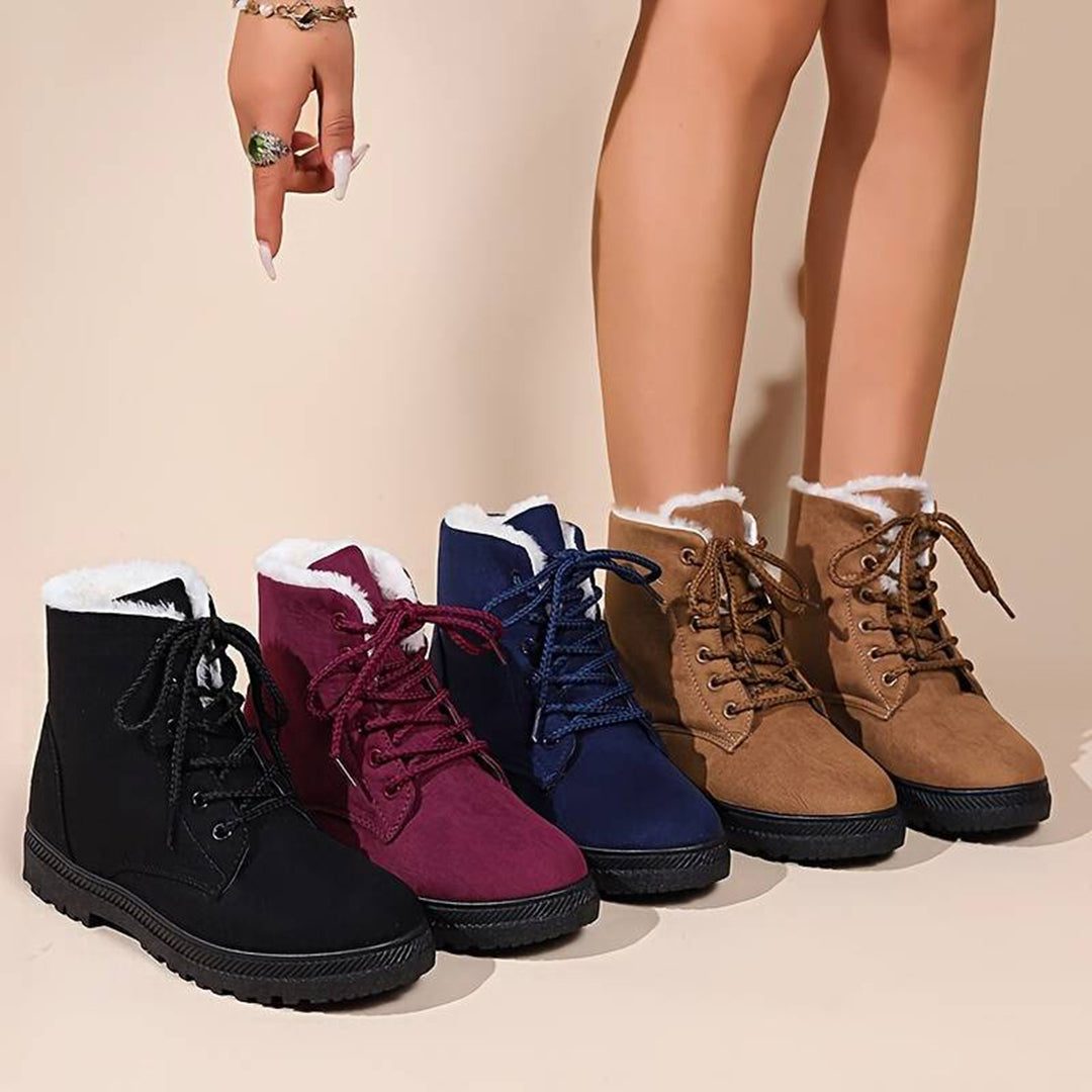 Anaïs | Fleece-Lined Lace-Up Ankle Boots for Women