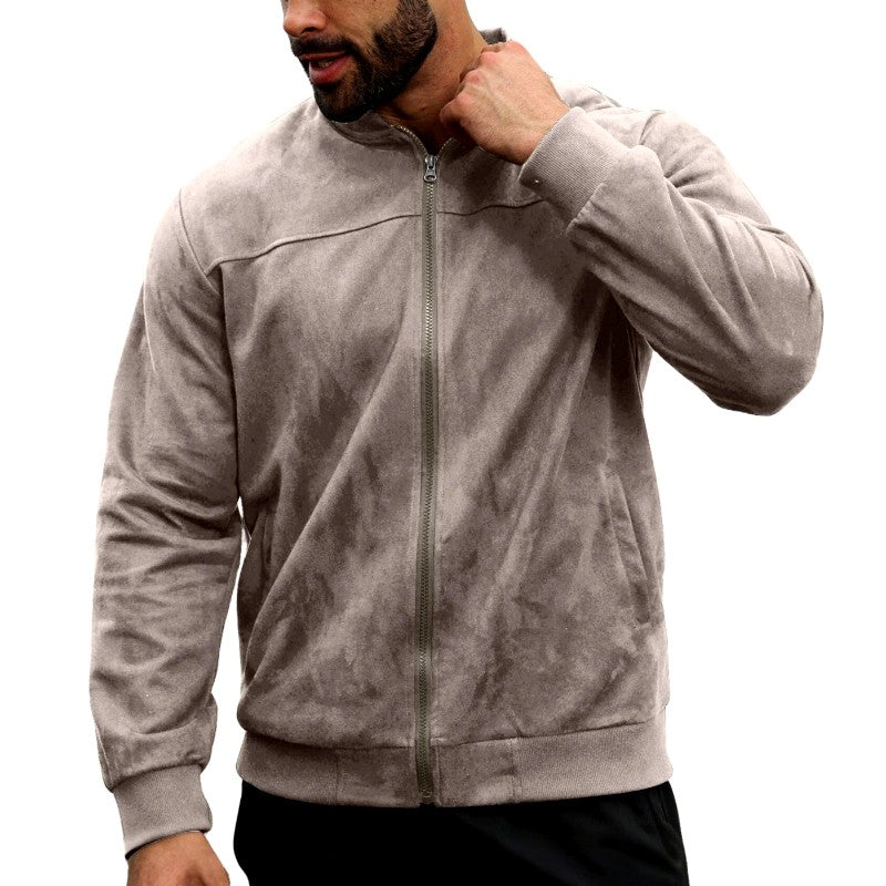 Andre - Men's Suede Look Bomber Jacket
