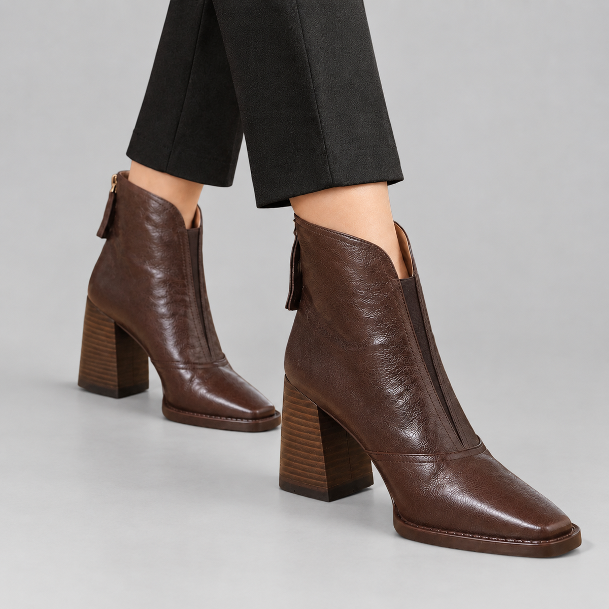 Anicka - Women's Square Toe Block Heel Ankle Boots