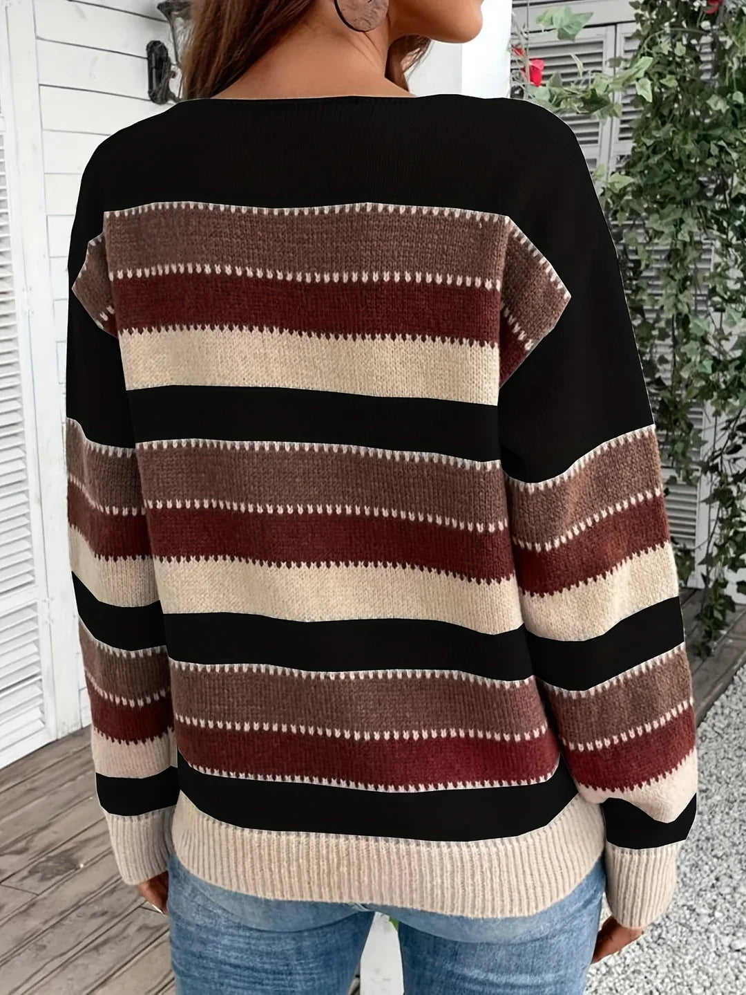 Anneliese | Women's Cozy Striped Round-Neck Sweater