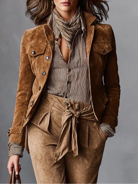 Antonella | Suede Single-Breasted Cropped Jacket for Women