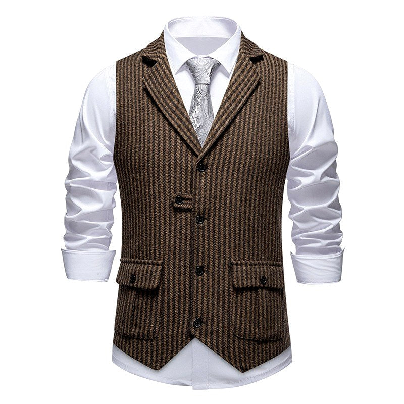 Antonio - Men's Pinstripe Tailored Vest