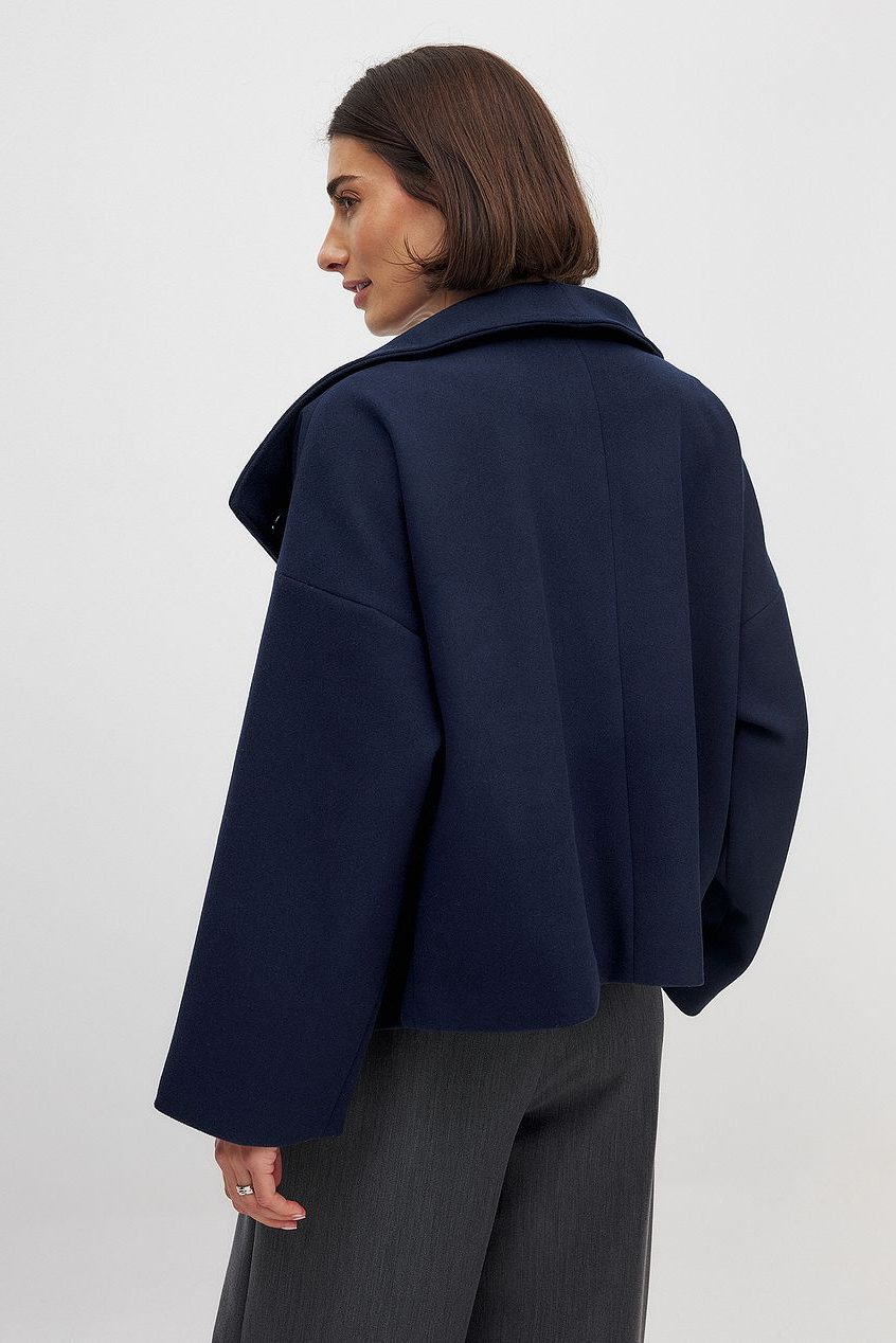 Anya | Cropped Double-Breasted Trench Coat with Wide Lapel for Women