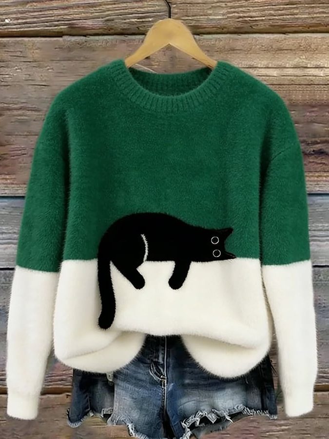 Arnelle | Casual Knit Sweater with Cat Detail for Women