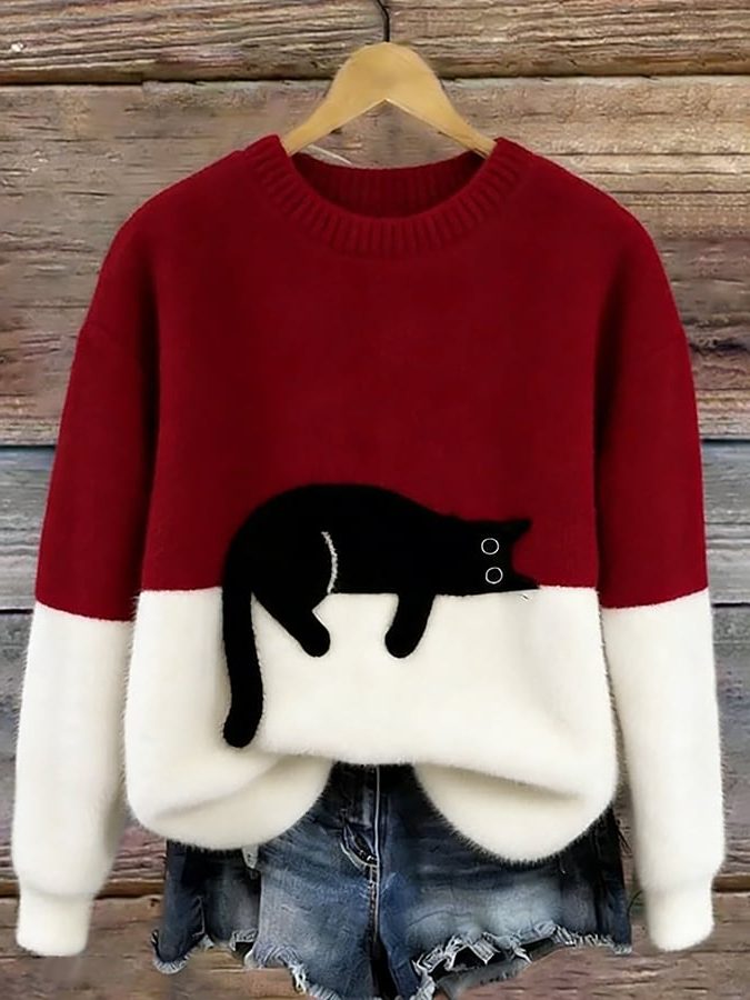 Arnelle | Casual Knit Sweater with Cat Detail for Women