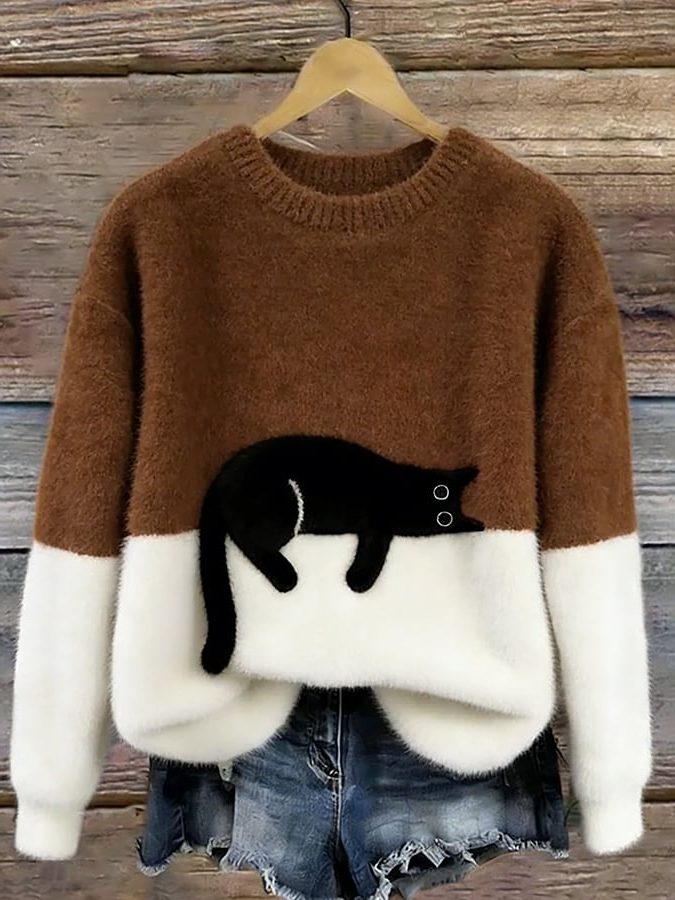Arnelle | Casual Knit Sweater with Cat Detail for Women