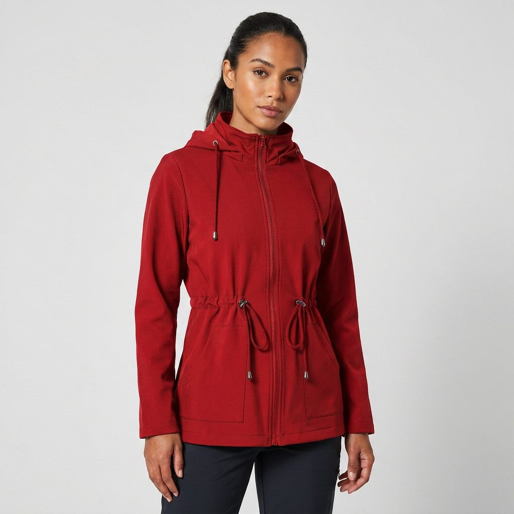 Arwa | Hooded Zip-Up Jacket with Drawstring Waist for Women