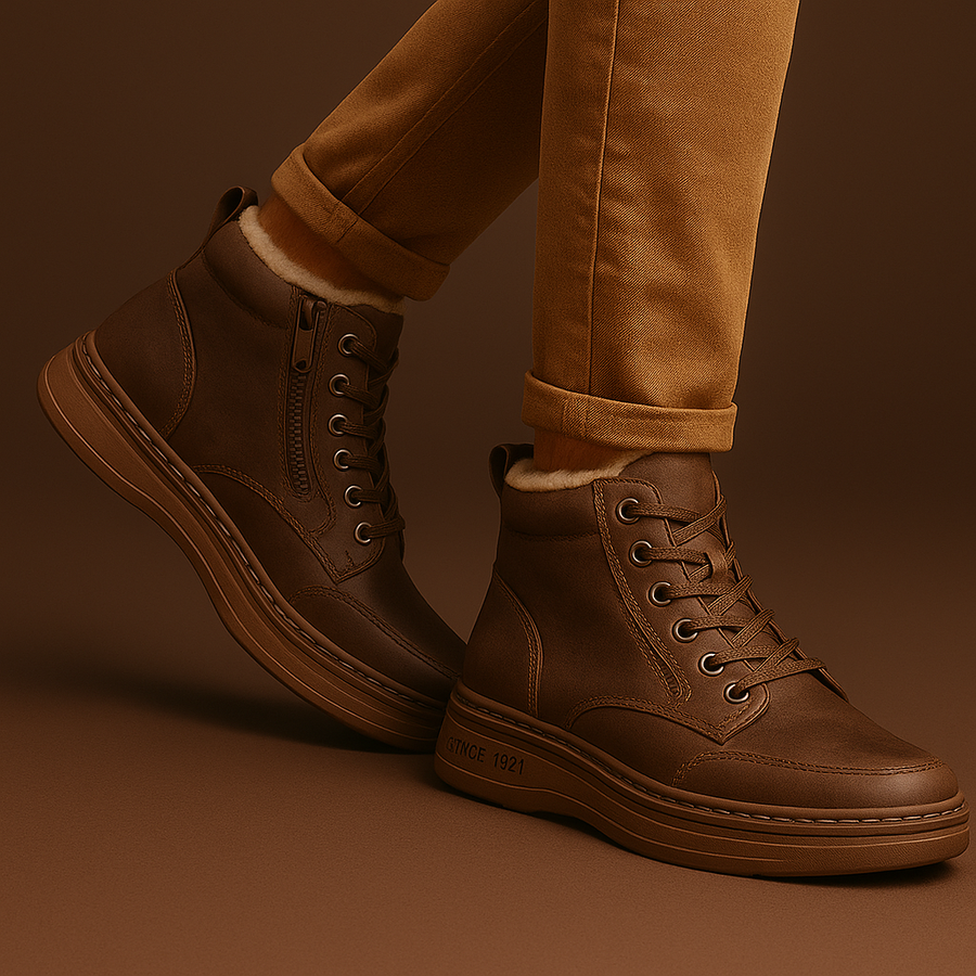 Asher - Men's Shearling-Lined Lace-Up Ankle Boots