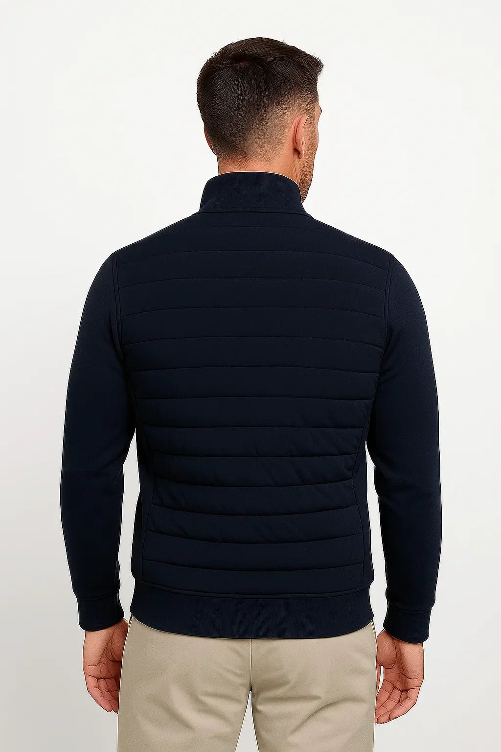 Men's Hybrid Quilted Jacket, Mock Neck, Long Sleeves, Zip
