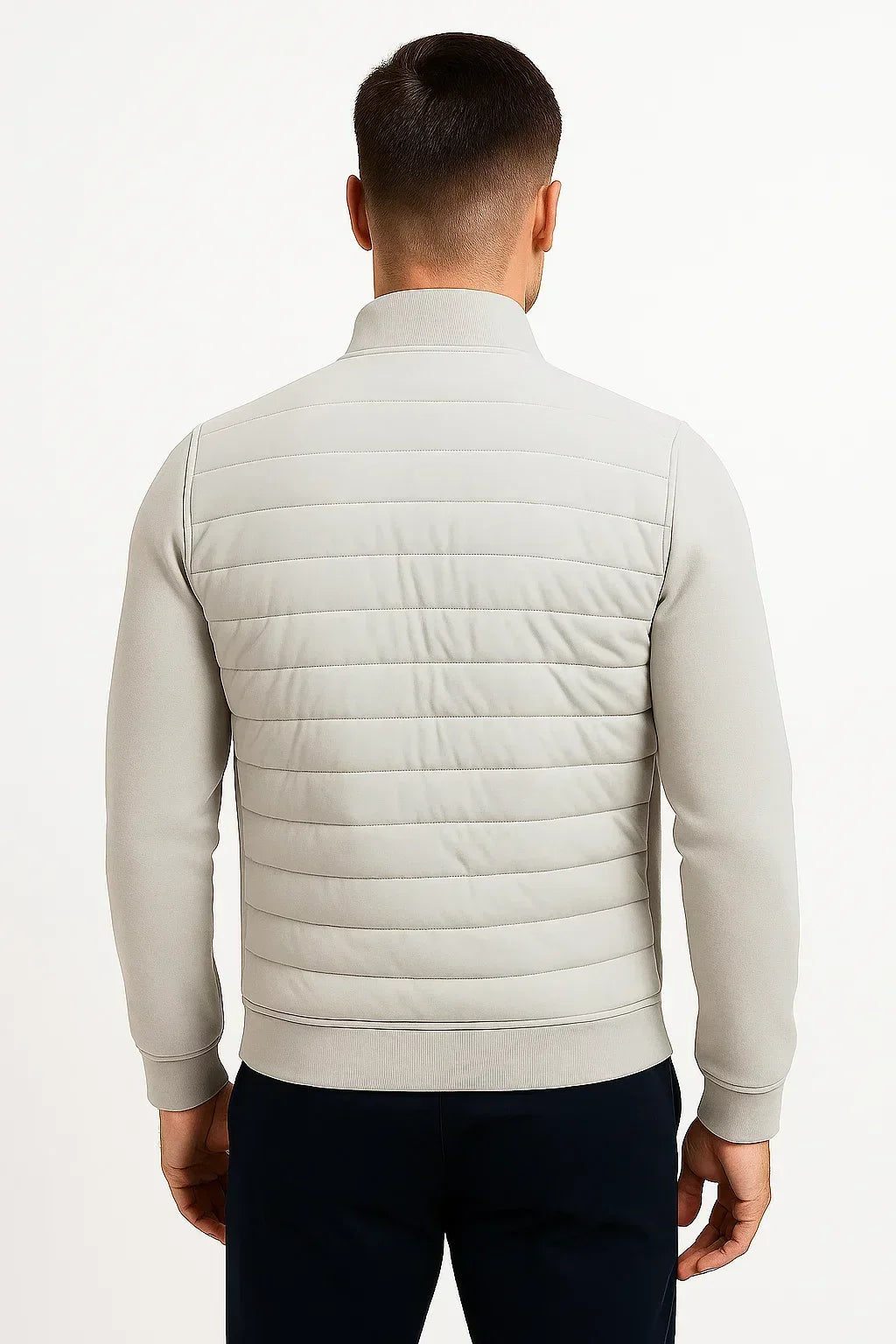 Men's Hybrid Quilted Jacket, Mock Neck, Long Sleeves, Zip
