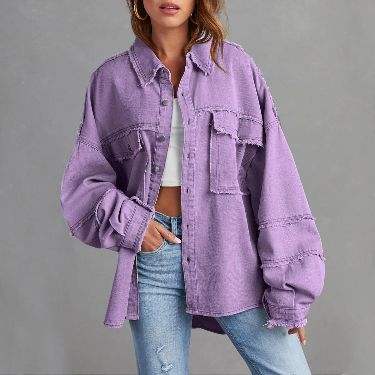 Atlanta | Oversized Button-Down Denim Jacket for Women