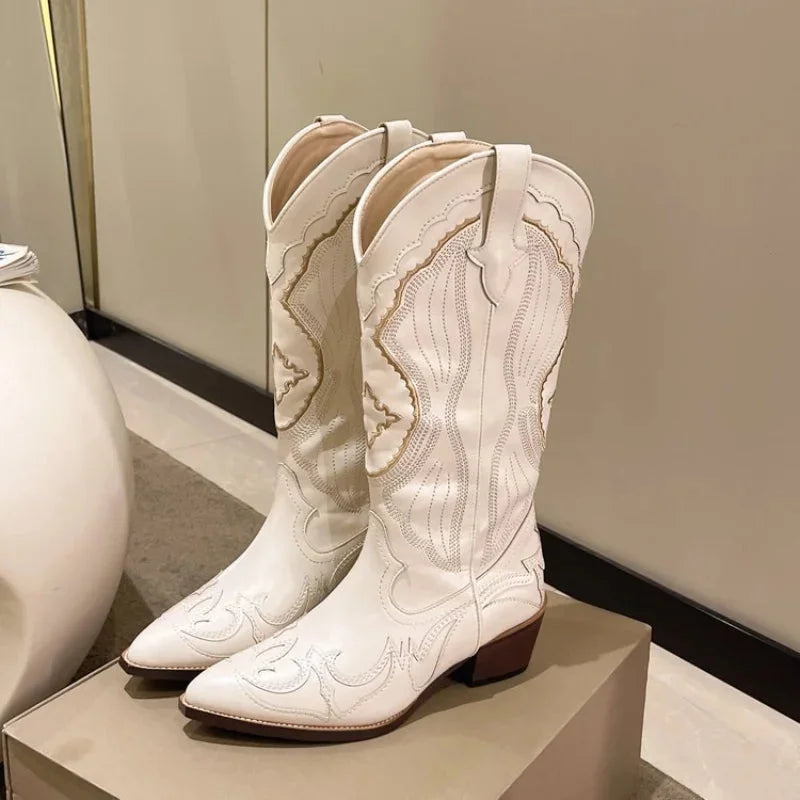 Autumn western cowboy boots