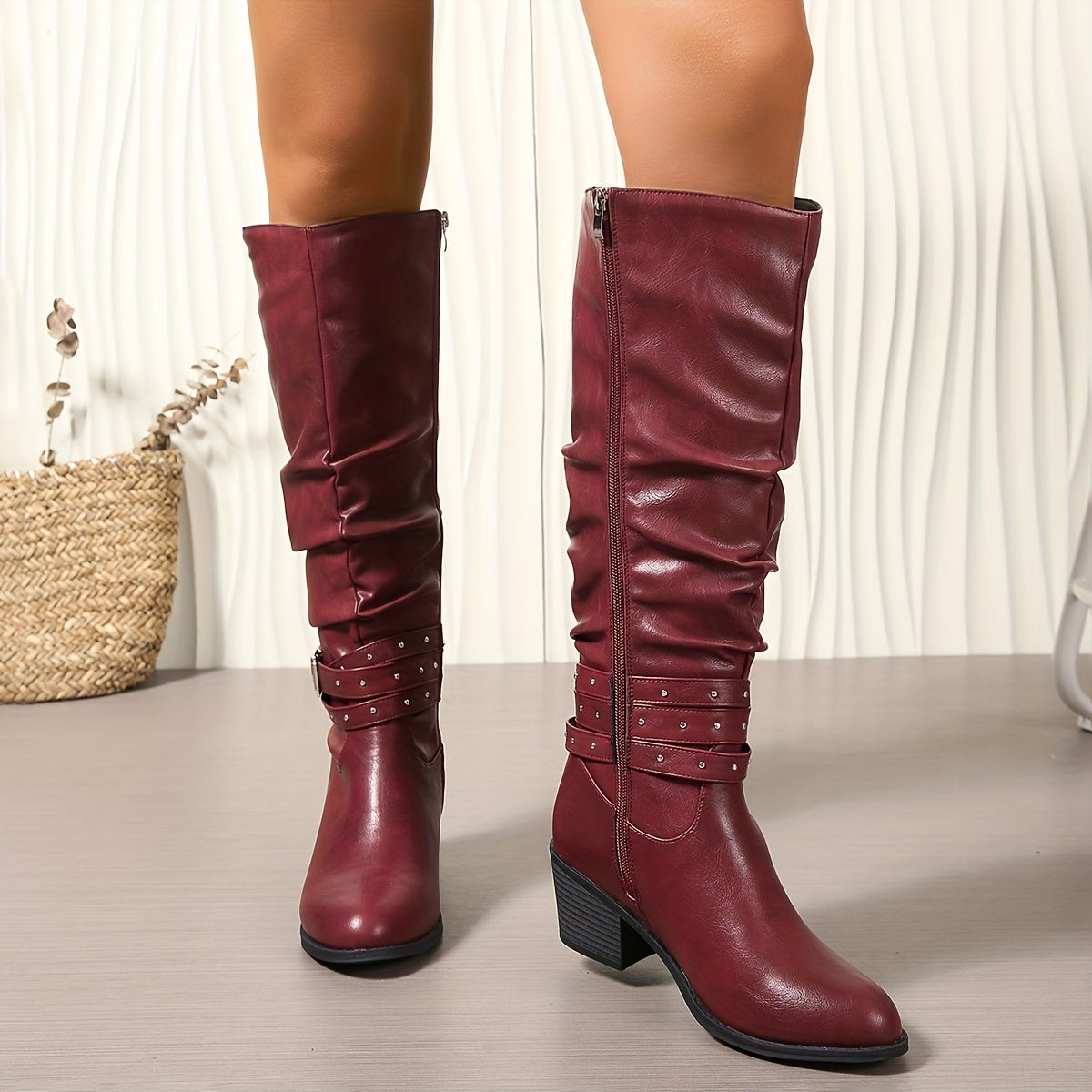 Women's Black Boots with Block Heel and Ankle Height | Zip Closure | Size 5.5-12 | Black