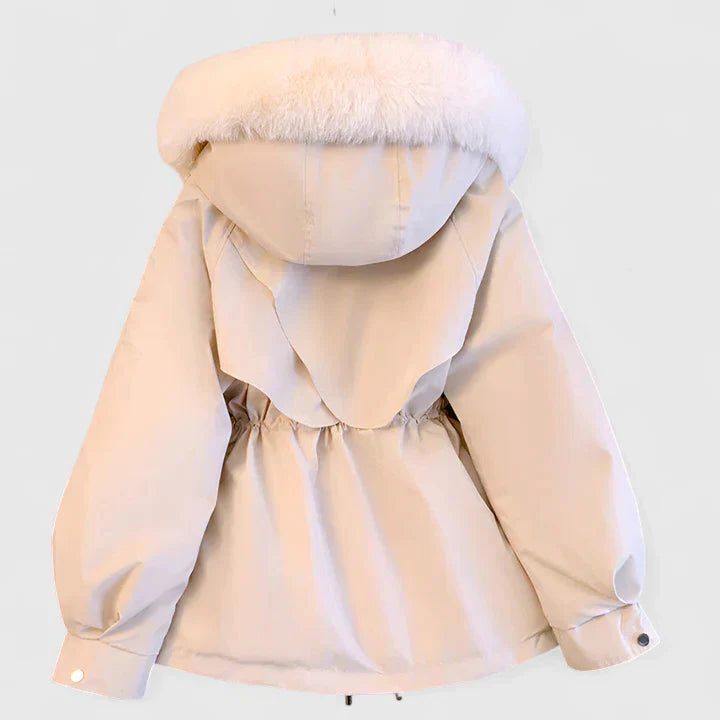 Avery | Padded Puffer Jacket with Fur Trim Hood for Women