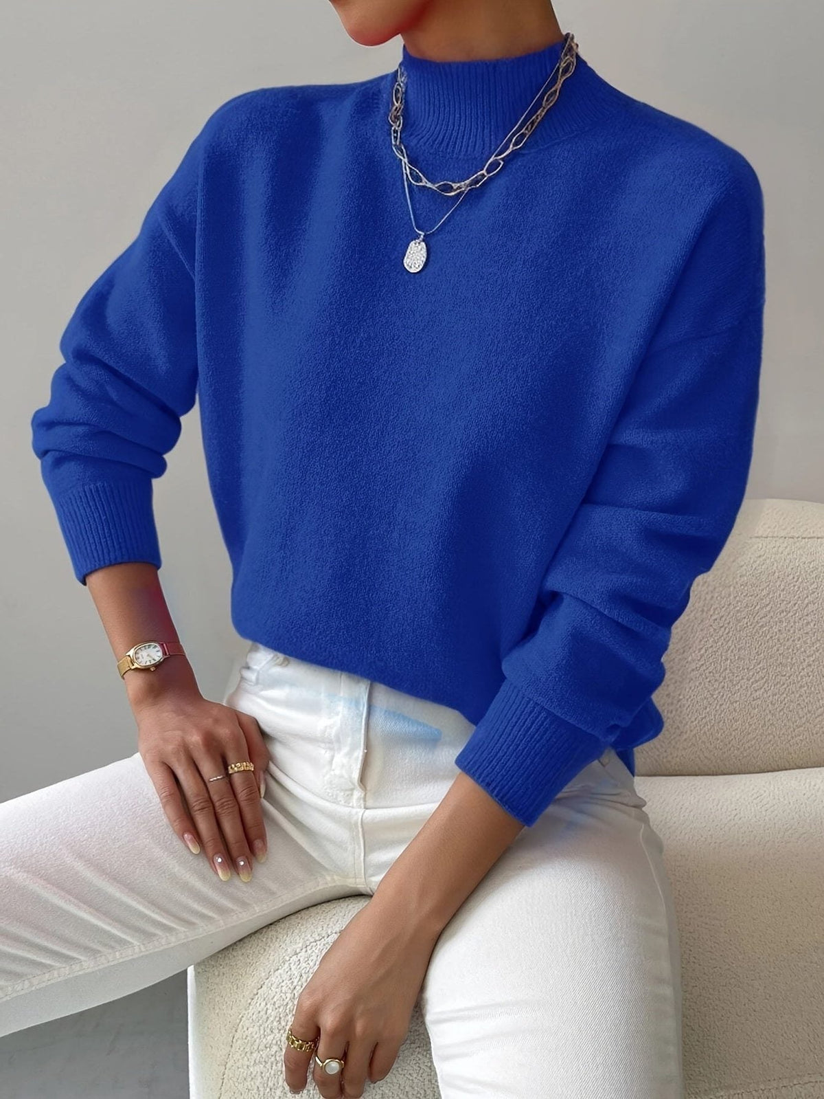 Azelia | Ribbed Knit Turtleneck Sweater for Women