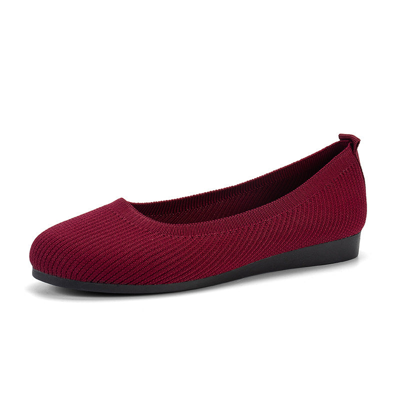 Women's Ribbed Slip-On Flats with Arch Support