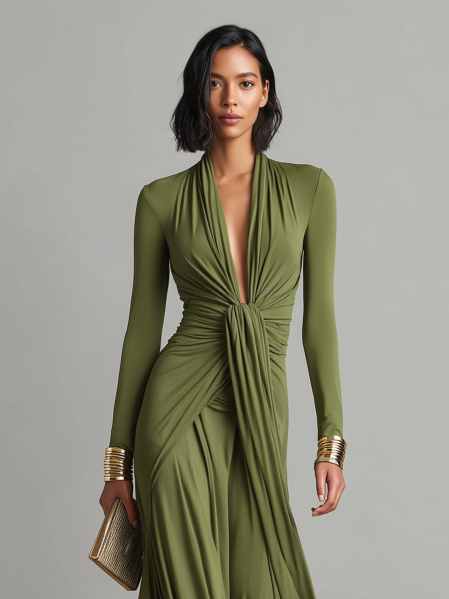 Valentine | Maxi Dress with V-Neck and Ruffles