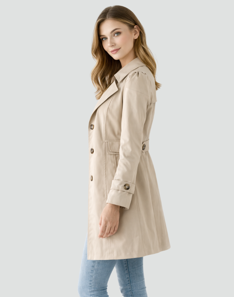 Renata Double-Breasted Belted Trench Coat