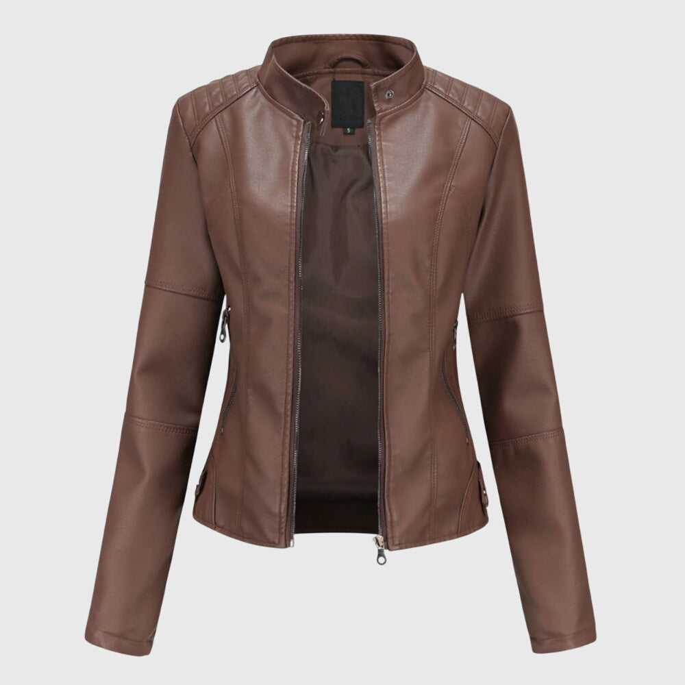 Giorgina | Womens Leather Jacket with Tailored Fit | Office to Night Out Layer | Black, Beige, Red and More XS-4XL