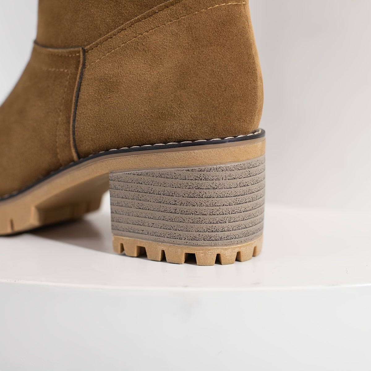 Women's Boots with Block Heel and Ankle Height | Size 9-9 | Black