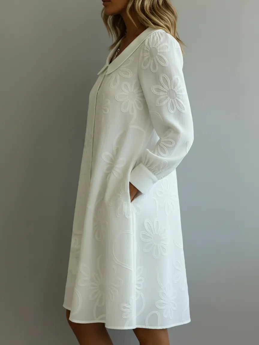 Alice | Vintage Peter Pan Collar Embroidered Floral Dress