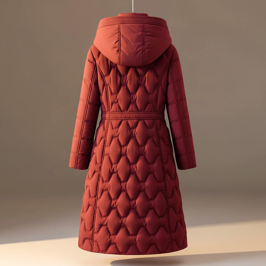 Kristy | Womens Quilted Hooded Winter Coat | Lightweight Filling, Zip and Snap Closure | Red, Brown, Black and More XS-XL