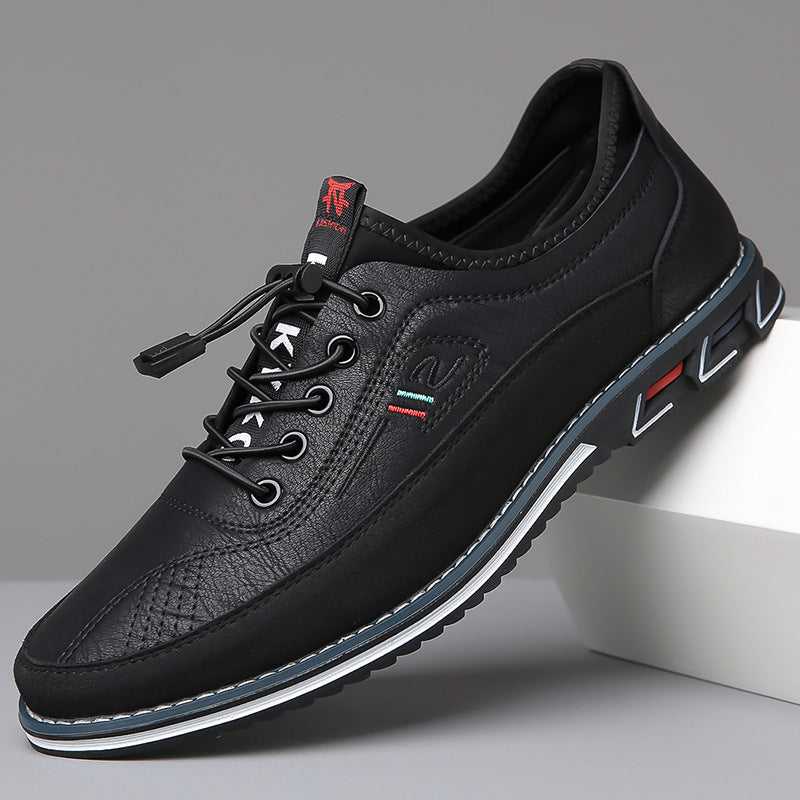 Men's Oxford Lace-Up Shoes, Contrast Panels, Round Toe